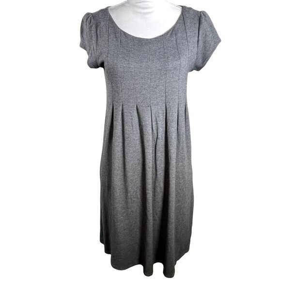 Gap Gray Fit & Flare Dress | Medium | Short Sleeve Soft Knit Everyday Style - Picture 1 of 11